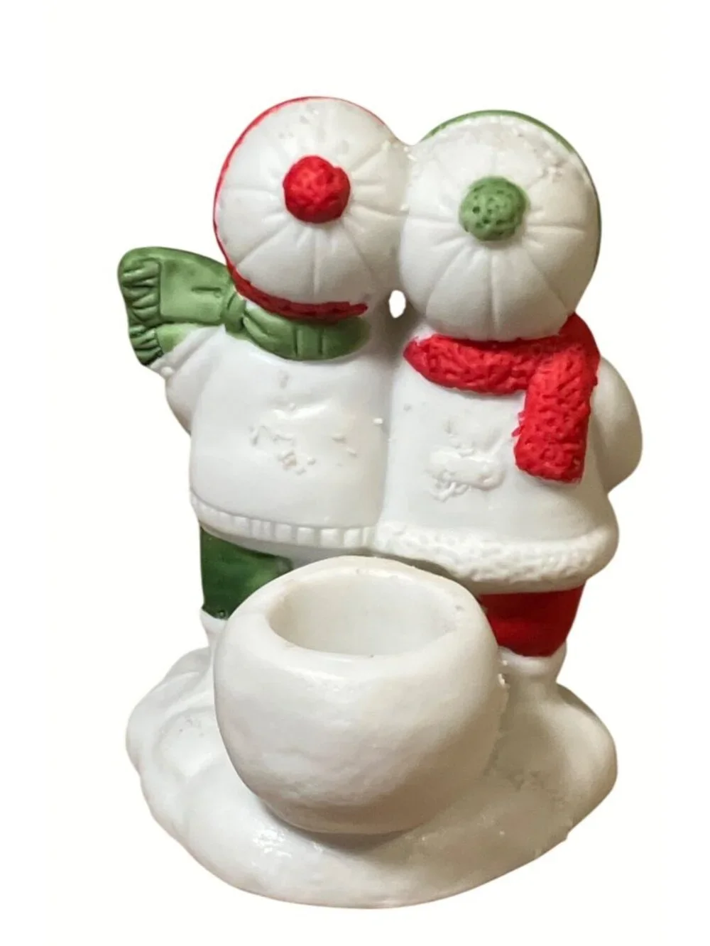 Vintage Ceramic Christmas Carolers Figurine Candle Holder Holiday Decor